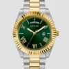 Tweekleurig en groen analoog horloge Tweekleurig en groen analoog horloge