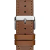 Tweekleurig multifunctioneel horloge met bruin leer Tweekleurig multifunctioneel horloge met bruin leer