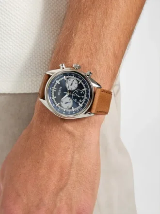 Tweekleurig multifunctioneel suède horloge
