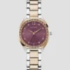 Tweekleurig paars analoog horloge Tweekleurig paars analoog horloge