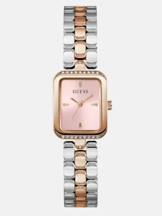 Tweekleurig rechthoekig analoog horloge