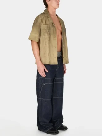 Uitgewassen denim utility broek