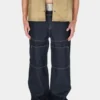 Uitgewassen denim utility broek Uitgewassen denim utility broek