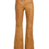 Uitlopende leren broek