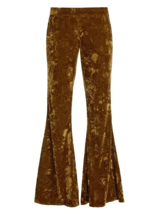 Velours cargo broek met uitlopende pijpen