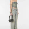 Versierd denim korset