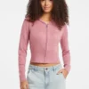 Vest met capuchon en kabelpatroon