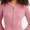 Vest met capuchon en kabelpatroon