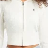 Vest met capuchon en kabelpatroon