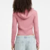 Vest met capuchon en kabelpatroon