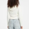 Vest met capuchon en kabelpatroon