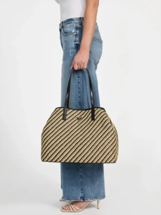 Vikky geweven stro-shopperset