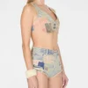 Vintage denim patchwork top