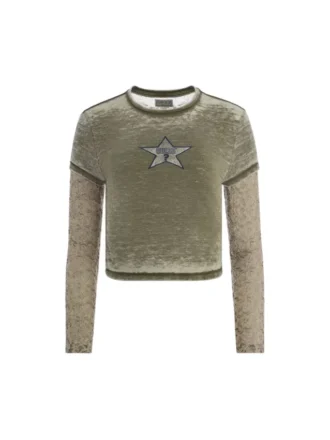 Vintage gelaagd kanten T-shirt
