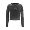 Vintage gelaagd kanten T-shirt