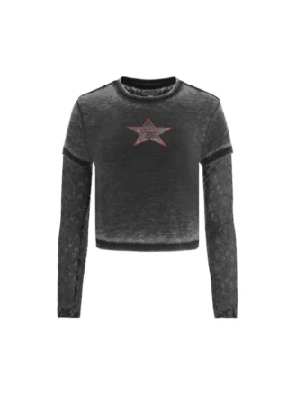 Vintage gelaagd kanten T-shirt