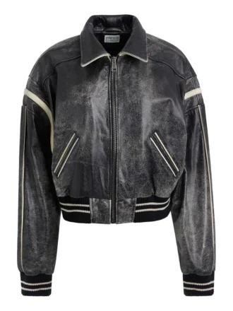 Vintage kort leren jas