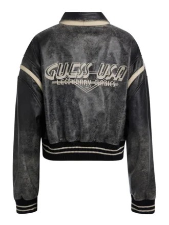 Vintage kort leren jas