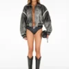 Vintage kort leren jas