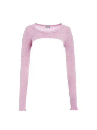 Vintage wafelpatroon crop top