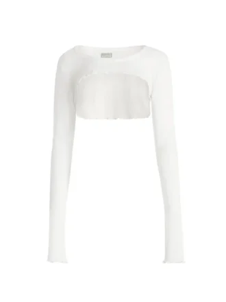Vintage wafelpatroon crop top