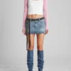 Vintage wafelpatroon crop top