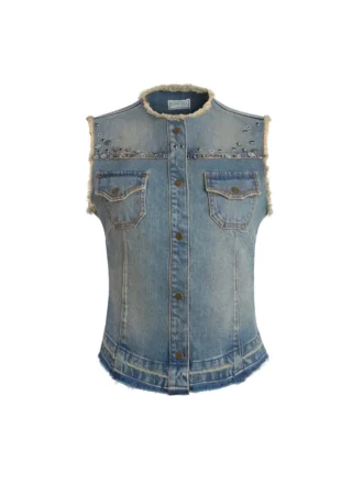 Western denim gilet