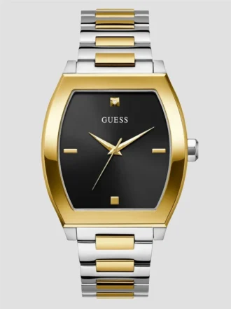 Zilver- en goudkleurig analoog horloge