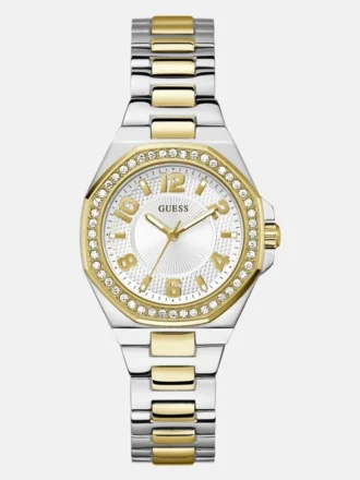 Zilver- en goudkleurig analoog horloge