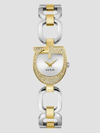 Zilver- en goudkleurig analoog horloge