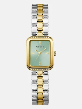 Zilver- en goudkleurig analoog horloge
