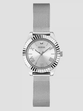 Zilverkleurig analoog horloge