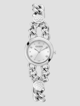 Zilverkleurig analoog horloge