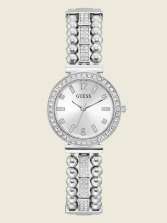 Zilverkleurig analoog horloge