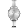 Zilverkleurig analoog horloge met kristal