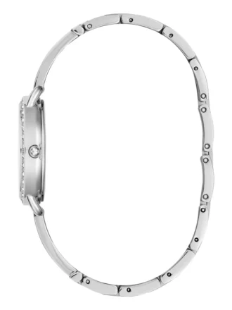 Zilverkleurig analoog horloge met kristal