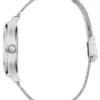 Zilverkleurig analoog horloge met logo