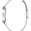 Zilverkleurig analoog horloge met mesh-band