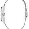 Zilverkleurig analoog horloge met mesh-band