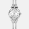 Zilverkleurig analoog horloge met strass