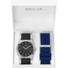Zilverkleurig analoog leren horloge