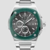 Zilverkleurig chronograafhorloge Zilverkleurig chronograafhorloge