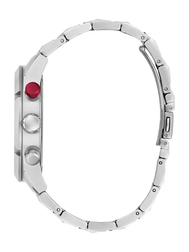 Zilverkleurig chronograafhorloge Zilverkleurig chronograafhorloge