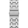 Zilverkleurig en blauw achthoekig analoog horloge Zilverkleurig en blauw achthoekig analoog horloge