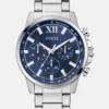 Zilverkleurig en blauw multifunctioneel horloge Zilverkleurig en blauw multifunctioneel horloge