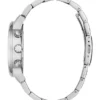 Zilverkleurig en blauw multifunctioneel horloge