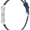 Zilverkleurig en denim Quattro G analoog horloge