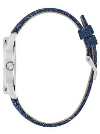 Zilverkleurig en denim Quattro G analoog horloge
