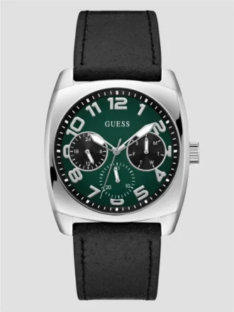 Zilverkleurig en groen multifunctioneel horloge