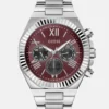 Zilverkleurig en kastanjebruin multifunctioneel horloge Zilverkleurig en kastanjebruin multifunctioneel horloge